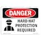 Signmission OSHA Danger Sign, Hard Hat Protection Required, 24in X 18in Aluminum, 24" W, 18" H, Landscape OS-DS-A-1824-L-1294 - alternate 1